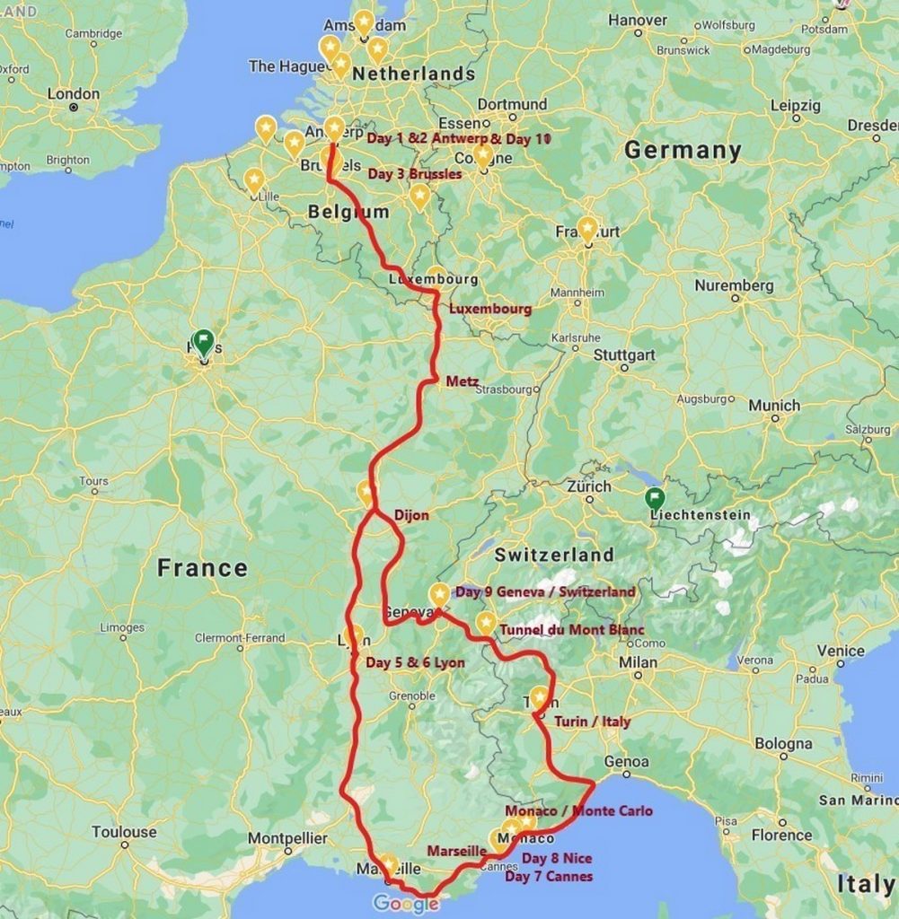 Expat Life Blog french riviera road trip photo of a France map 