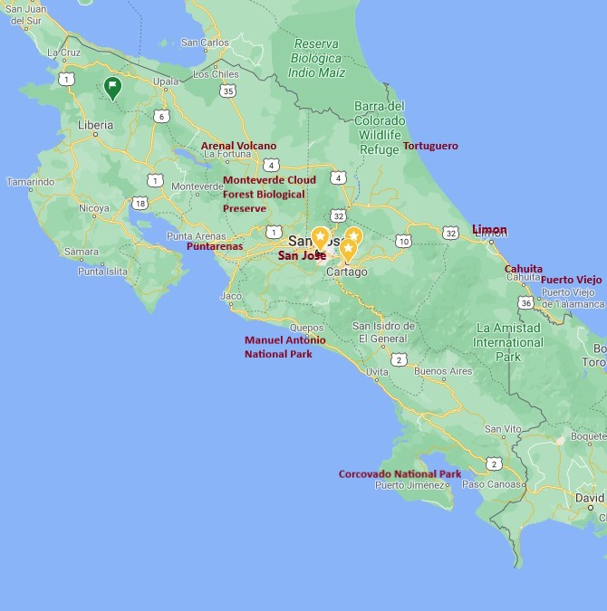 Expat Life Blog photo of Costa Rica Map