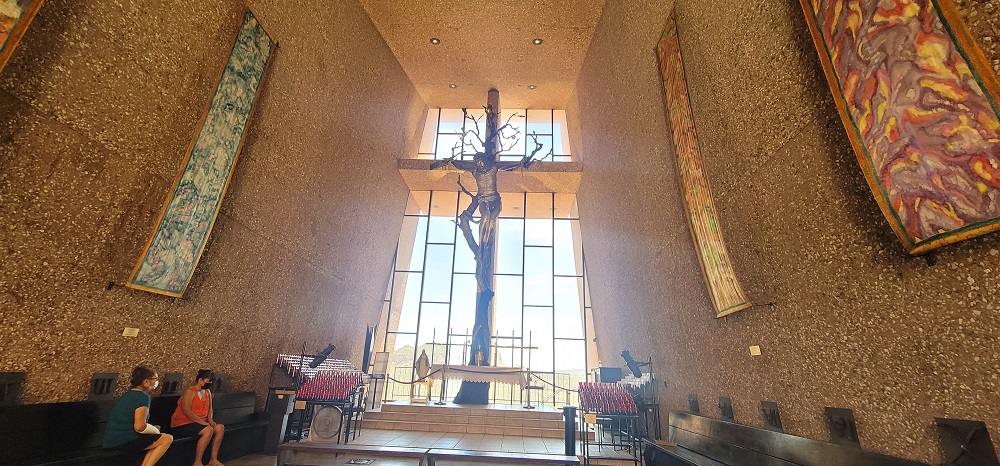 Inside the Chapel of the Holy Cross in Sedona